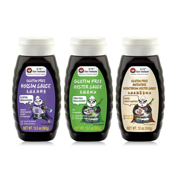 SgmS Gluten Free Sauce 3 Pack - 1 Oyster  1 Matsutake  1 Hoisin - Gluten Free Sauce For Wings  Chicken  Beef  Pork  Seafood  Noodles  And More. Non Gmo  No Preservatives  Vegan  Bpa Free