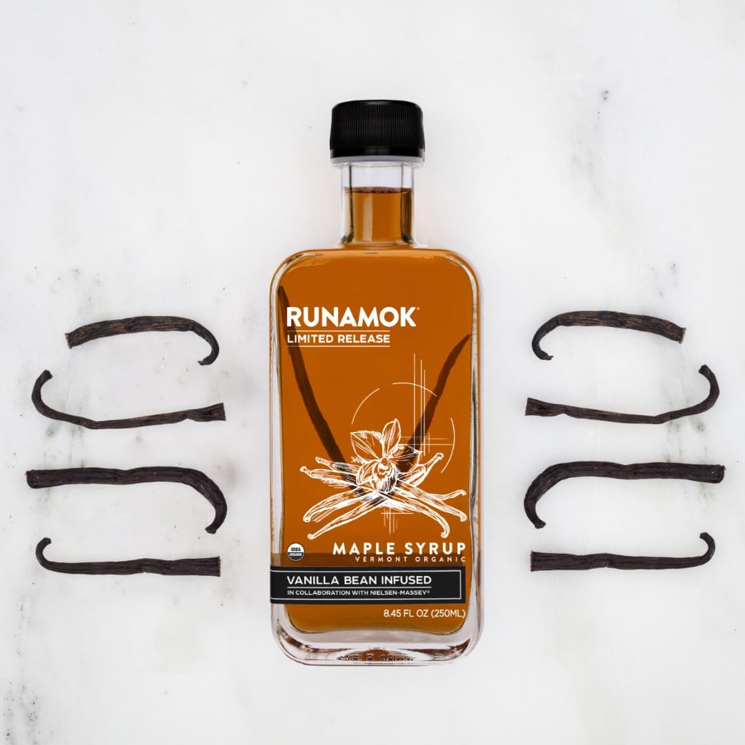 Runamok Maple Vanilla Bean Infused Maple Syrup, Gluten Free, 8.45 Fl Oz (250mL)