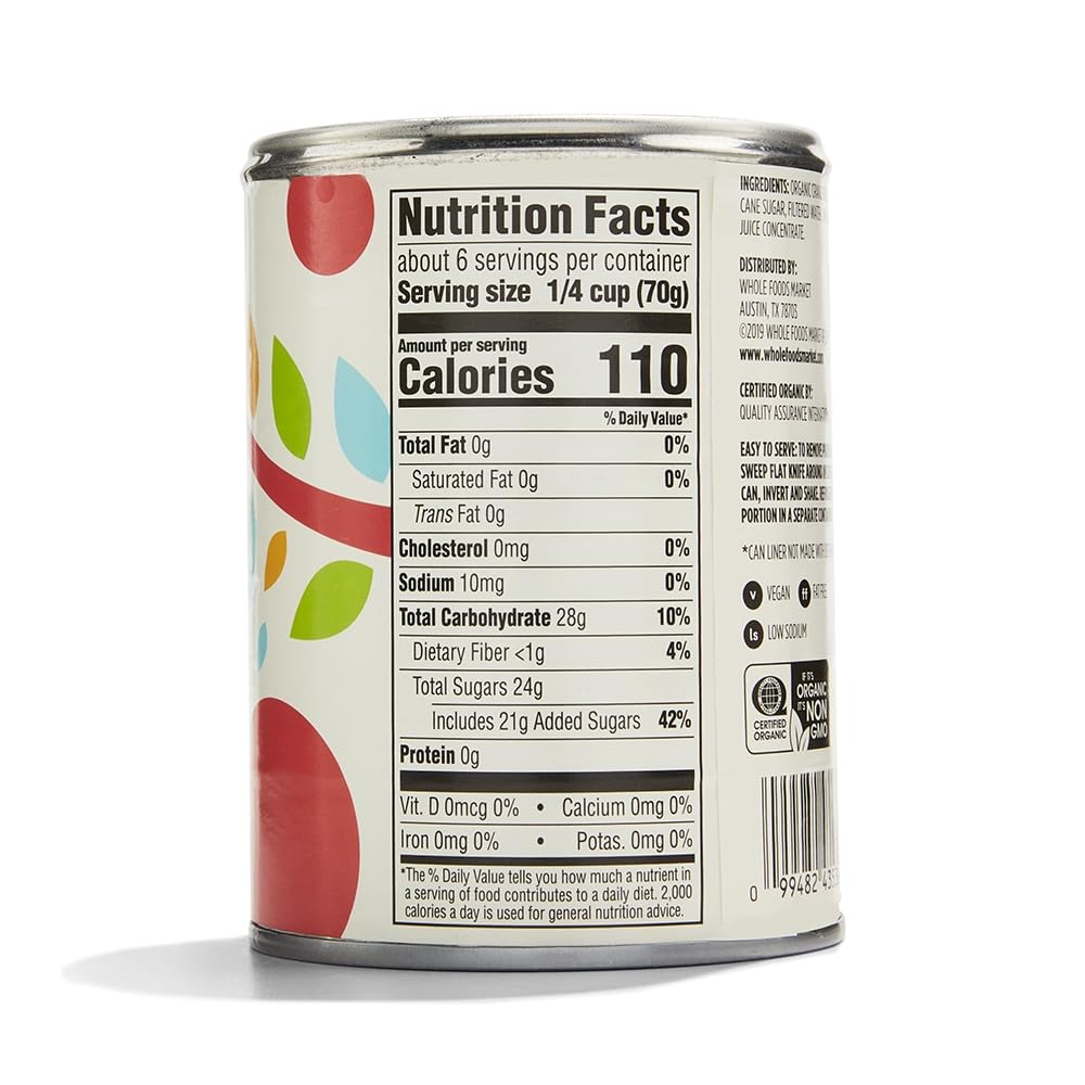 365 By Whole Foods Market, Sauce Cranberry Jellied Organic, 14 Ounce