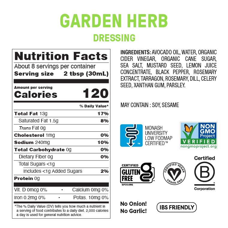 Fody Foods Salad Dressing Variety Pack, 8 Oz (Pack Of 4), Garlic And Onion Free, Low Fodmap Certified, Gut & Ibs Friendly, Vegan, Non-Gmo, Gluten Free, Keto Friendly