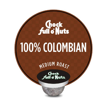 Chock Full o Nuts Colombian Keurig K-Cup Pods – Premium Arabica Medium Roast – 3 Packs of 24 Count