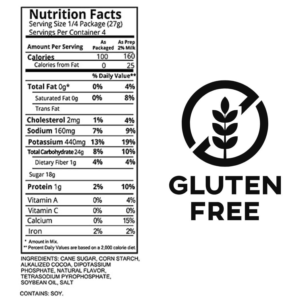 Simple Mixes Natural Instant Pudding Mix, Chocolate, 3.4 Ounce, Pack Of 6