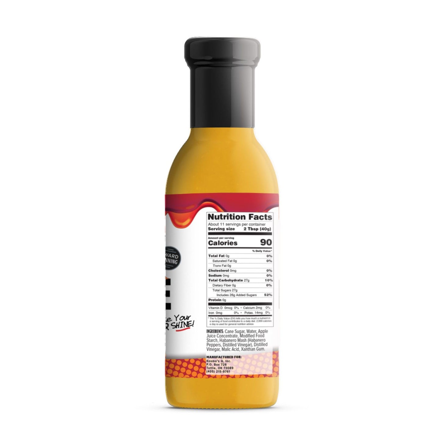 Kosmos Q Apple Habanero BBQ Glaze - 16 Oz Bottle for Sticky & Flavorful Barbecue - Thick BBQ Glaze for Competition Ready Mouth-W
