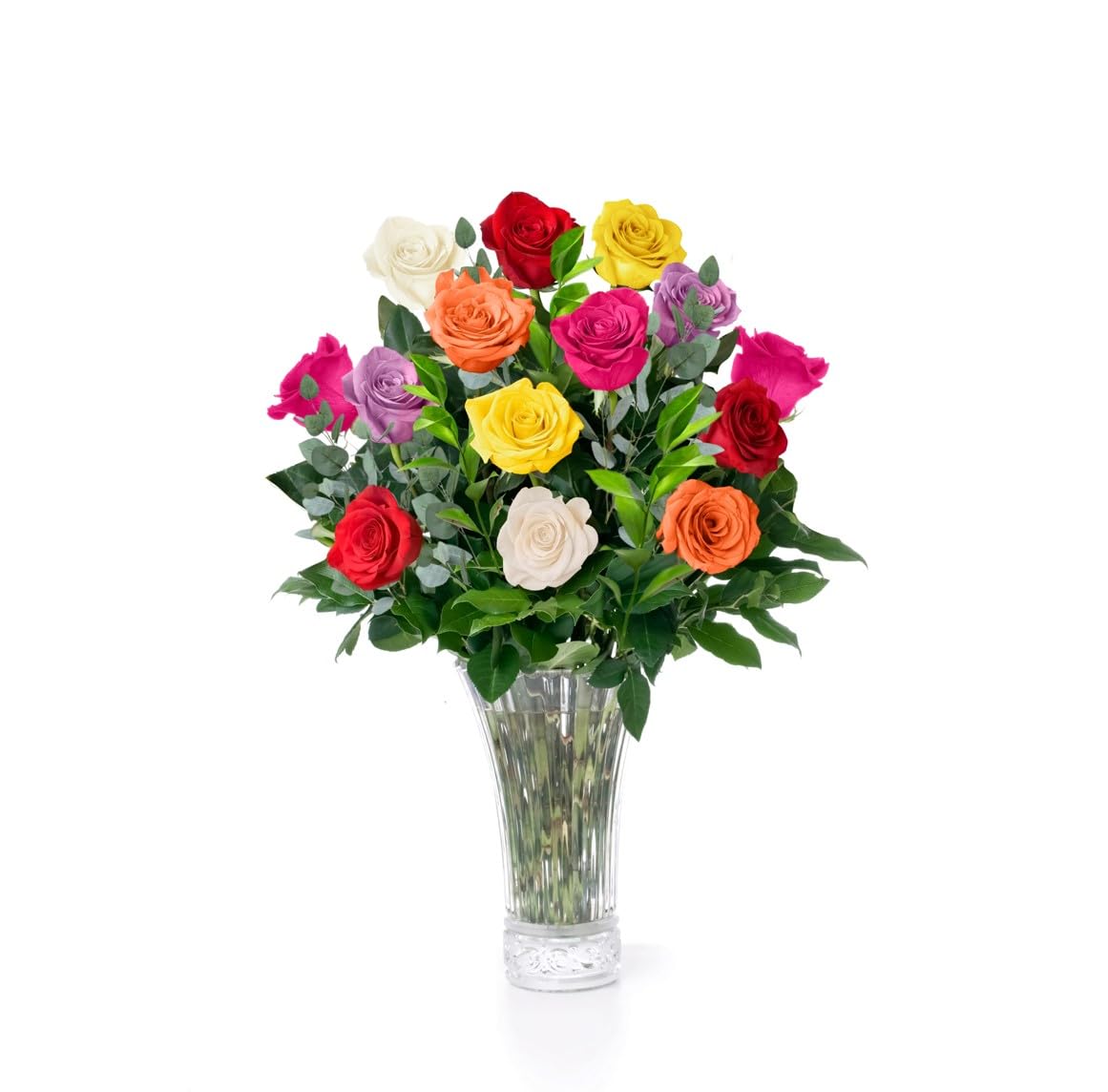 1 Dozen Assorted Roses Bouquet, Best Next-Day Fresh Flower For Delivery Prime, Ideal For Birthdays, Get Well Gift For Women, Anniversary, Sympathy, Congratulations, Thank You, Just Because