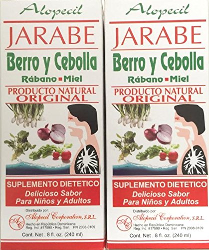 Alopecil Jarabe Berro Y Cebolla Rabano Y Miel Original 8oz (2 Pack)