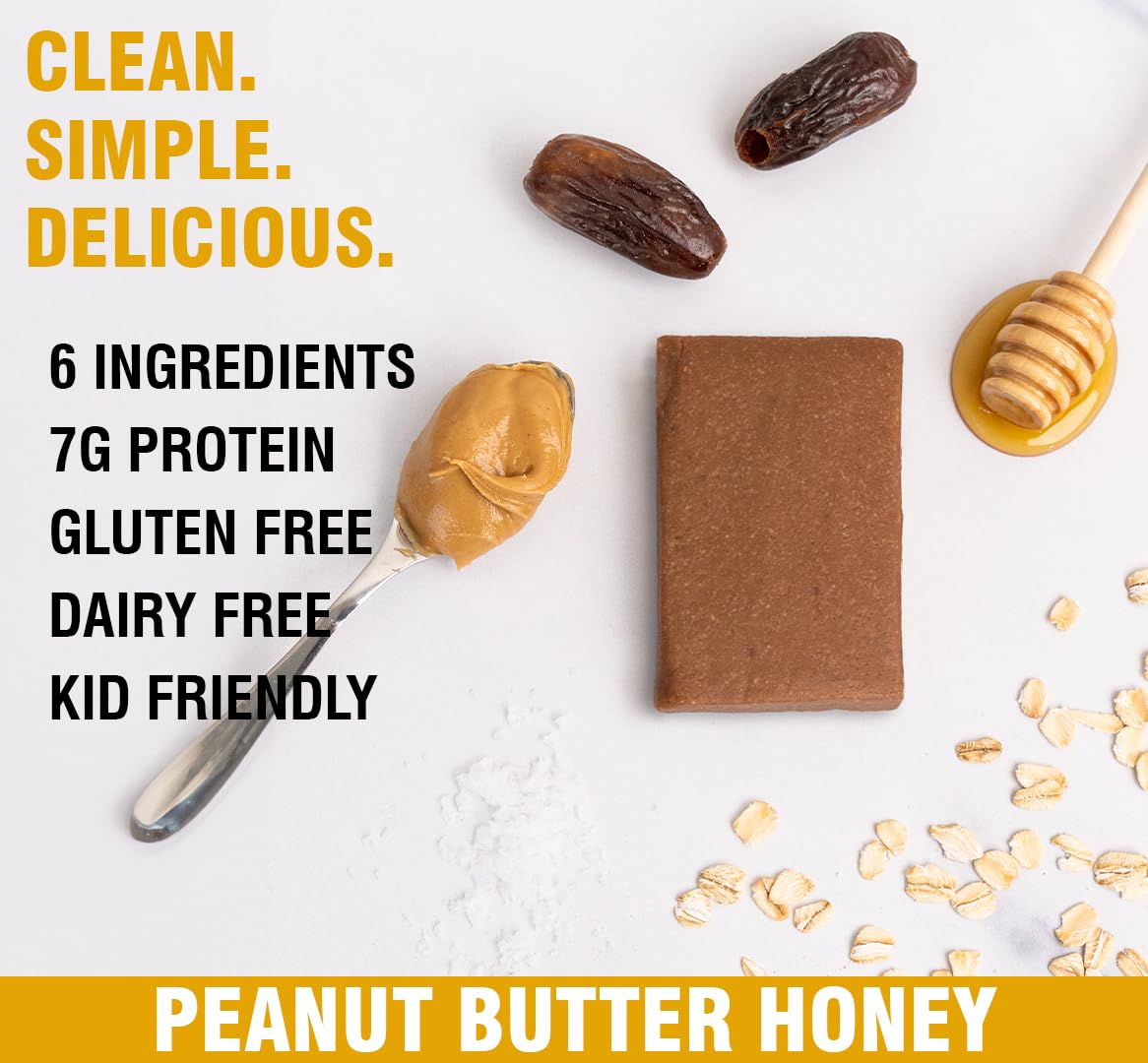 KiZE Energy Bars - Peanut Butter Honey - Gluten Free, High Protein - 10 Count