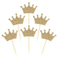 Crown Cupcake Toppers 48 Pcs Light Gold Glittery Princess Cake Picks For Baby Shower Birthday Party Decorations Supplies