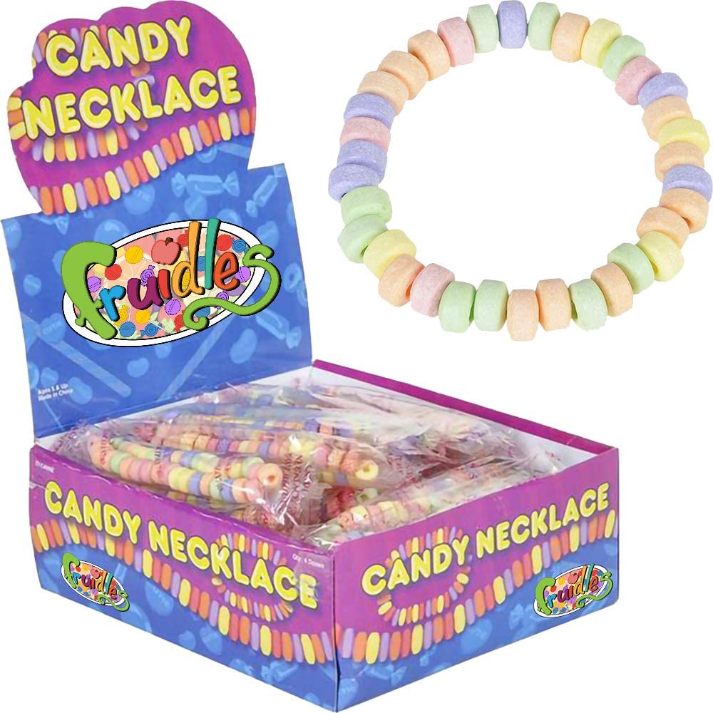 The Dreidel Company Stretchable Candy Necklace - Multicolor Fruit-Flavored, 48-Pack, Party Favors, 1 Count