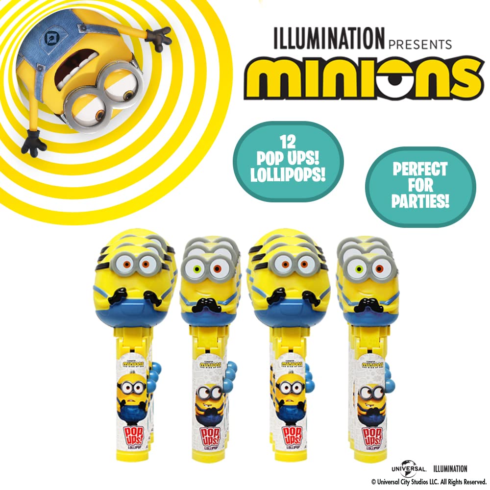 Pop Ups! Minions Lollipop Holder | Collectable Despicable Me Lollipop Case | Party Favors For Halloween, Goodie Bags, Piata Cand