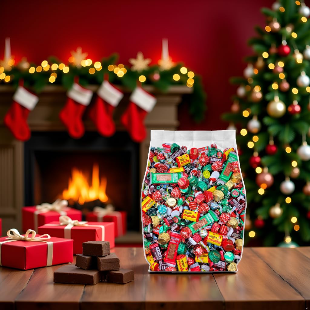 Assorted Christmas Chocolate Variety Pack - 5lb Bulk Christmas Candy Individually Wrapped for Stocking Stuffers  Party Favors  Secret Santa  Gift Bags and Holiday  - Assorted Holiday Candy Bulk Mix - 5 Pounds