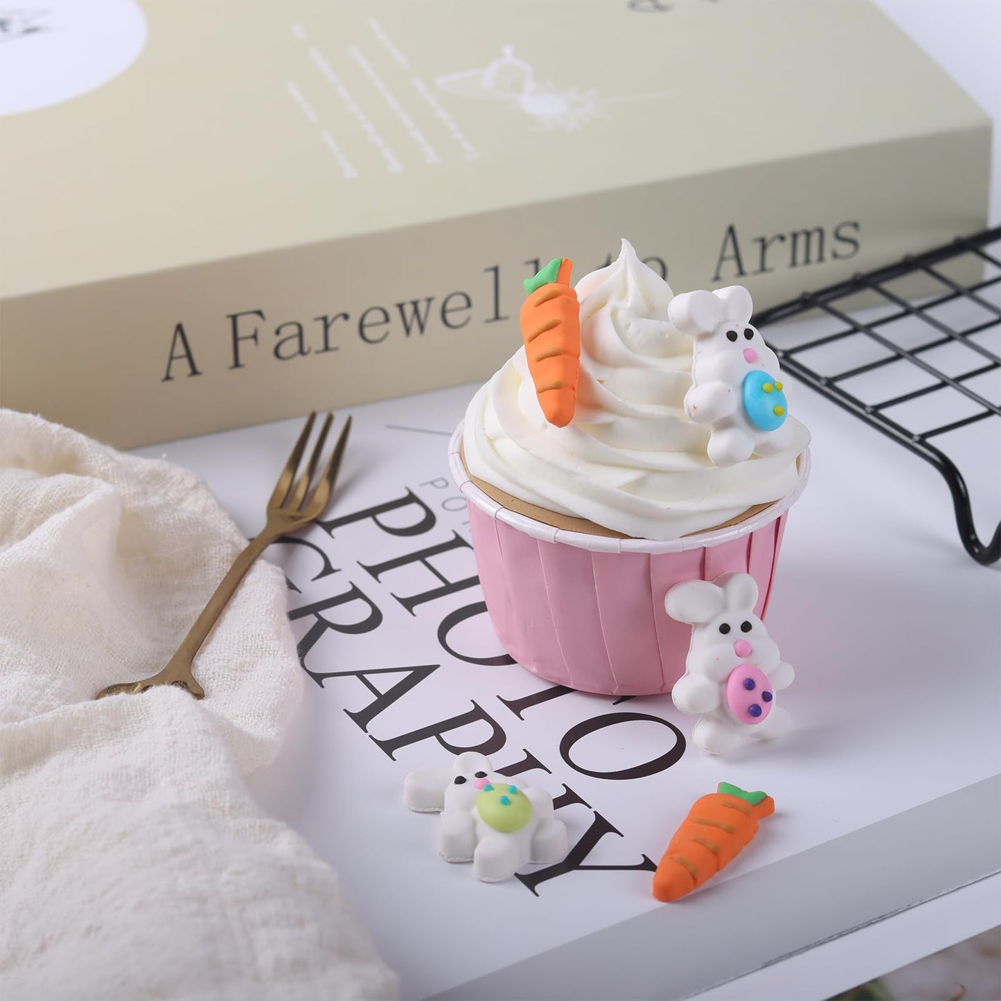 Sentovac 12 Pcs Easter Bunny Carrot Icing Decoration Edible Candy Dessert Easter Sprinkles Diy For Cookie Cake Cupcake Topper Ic
