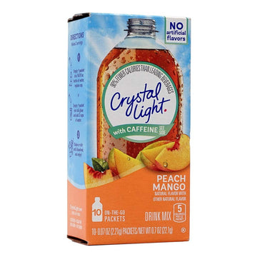 Crystal Light On-The-Go Powdered Drink Mix, Peach Mango, Caffeine, 0.07 oz Packet