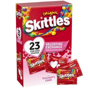Skittles Original Fun Size ValentineS Exchange Chewy Candy, 23 Ct Box, ValentineS Candy