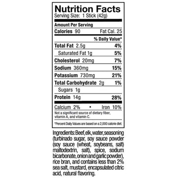 Ostrim Beef & Elk Jerky Snack Sticks-Teriyaki Flavor, 1.5 Oz (Pack Of 10)