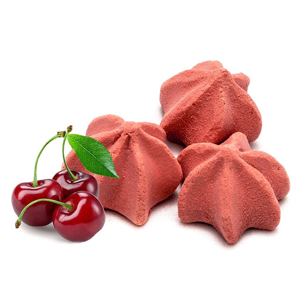 Krunchy Melts Sugar Free Meringue Cookies - Wild Cherry Flavor - 2 Oz - Gluten Free, Nut Free, 30 Calories Per Serving - Red