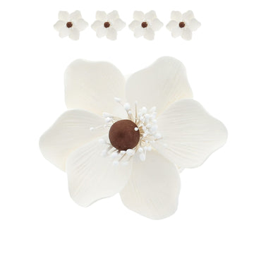 Global Sugar Art Poppy Anemone Sugar Cake Flowers, White, 4 Count by Chef Alan Tetreault