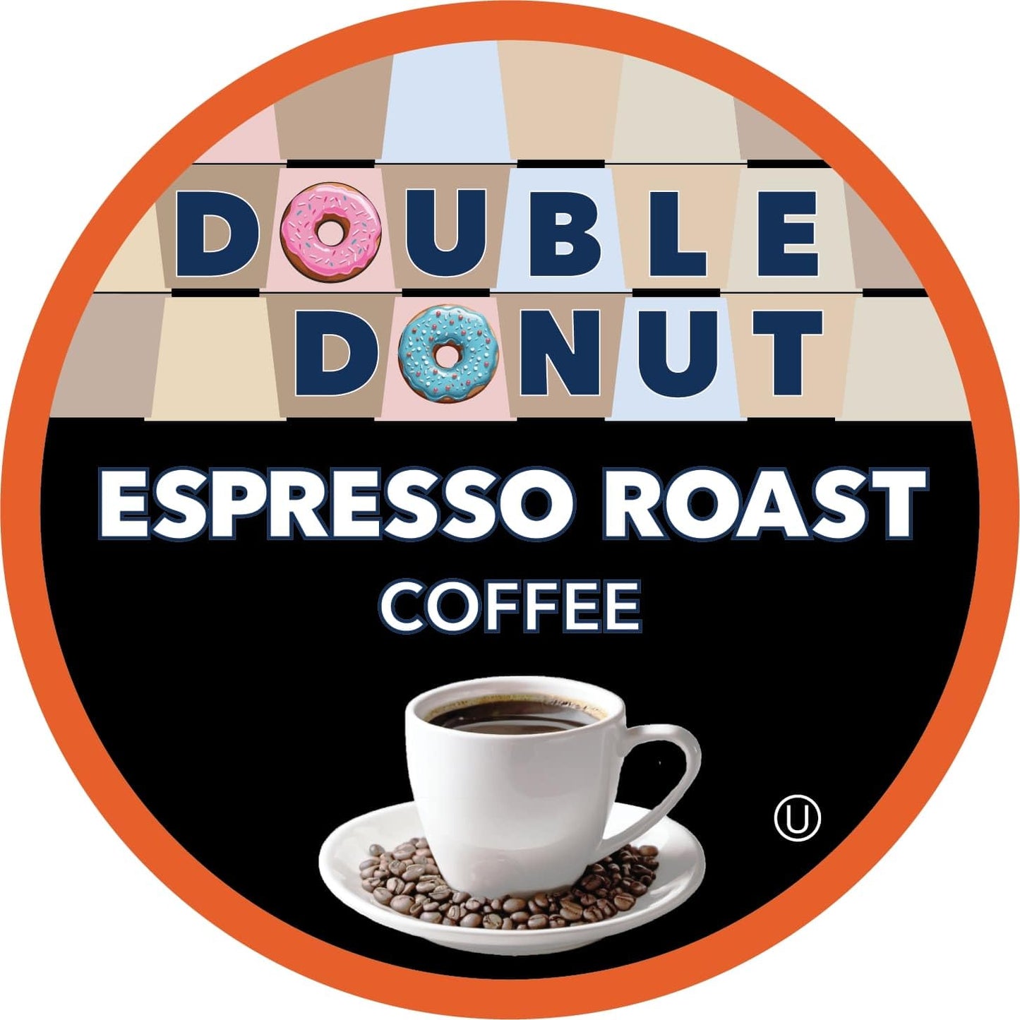 Double Donut Coffee Espresso Roast Blend, 20 Count Recyclable Pods for Keurig K Cup Machine
