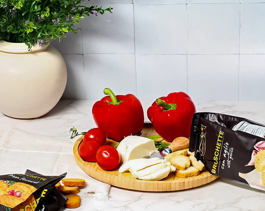 Bruschette Toast Crackers - Variety Pack Of 4 - Crostini Toast For Bruschetta - Gourmet Crackers For Cheese Platter - Italian Ch
