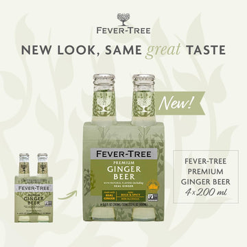 Fever-Tree Ginger malt-inspired - Premium Mixer - Naturally Sourced - 200 ML Bottles - Pack of 24 - Clear