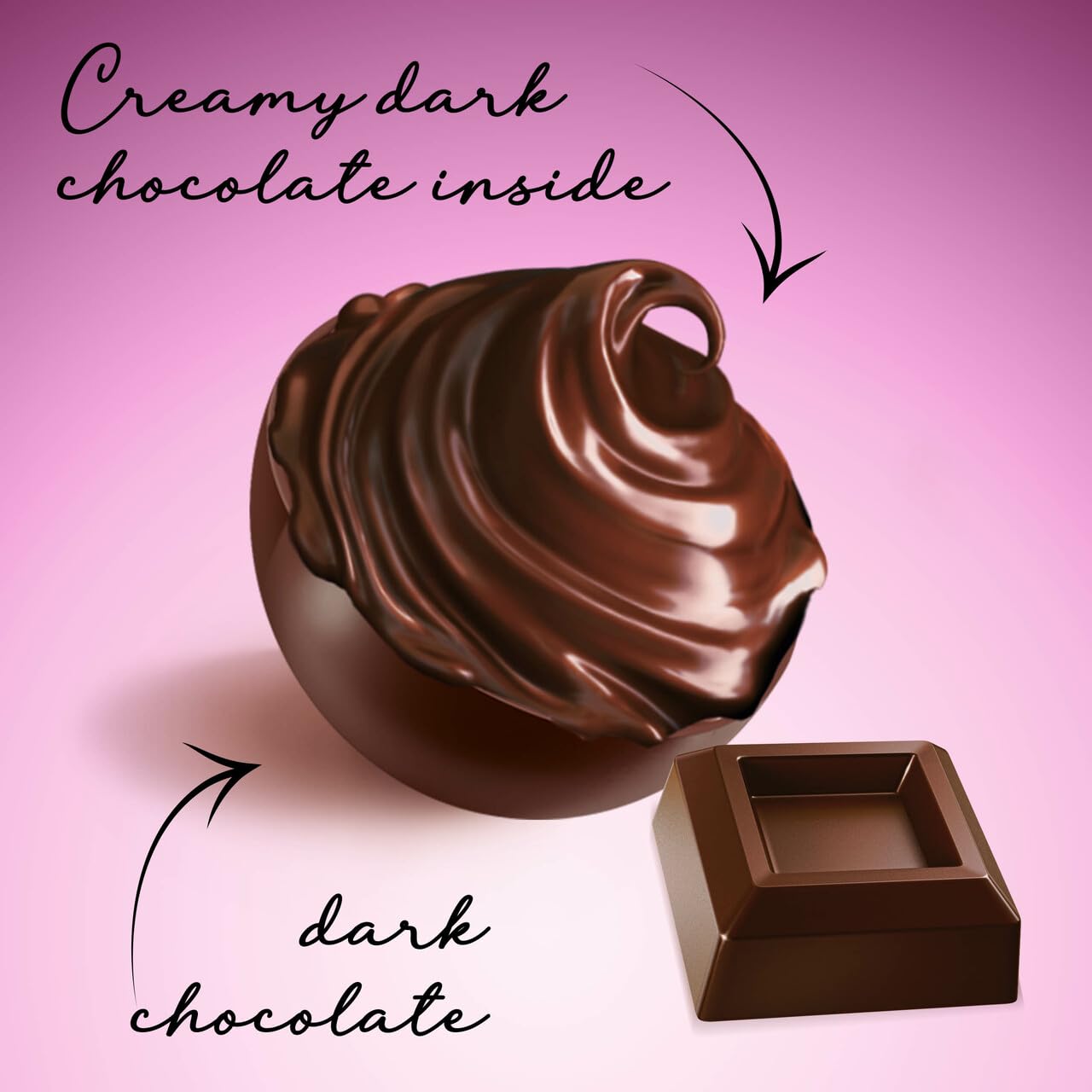 WITORS Cuore Chocolate Truffles, Dark Chocolate, Creamy Filling, 5.11 Ounce
