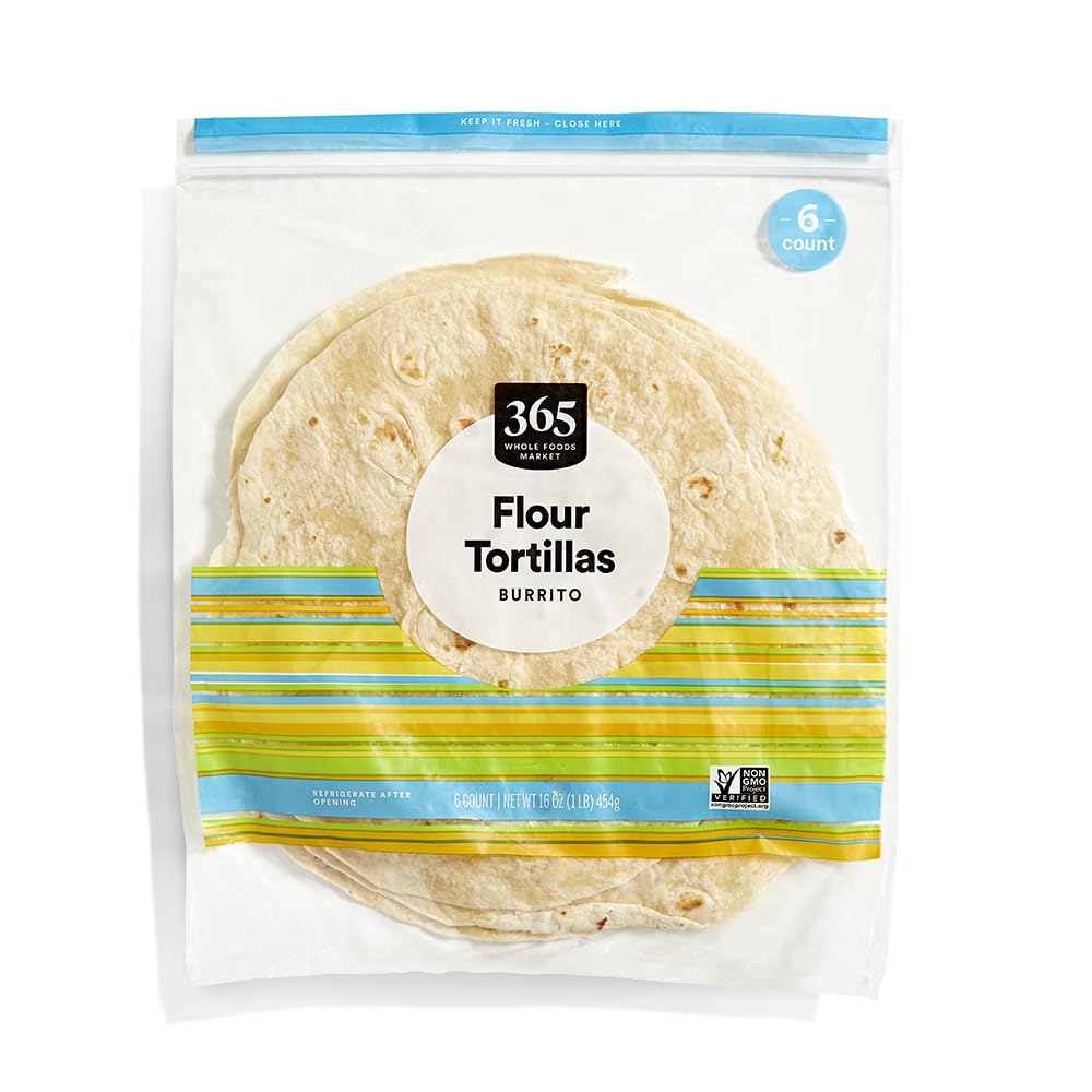 365 by Whole Foods Market, Tortillas, Flour - Burrito Size (6 Tortillas), 16 Ounce