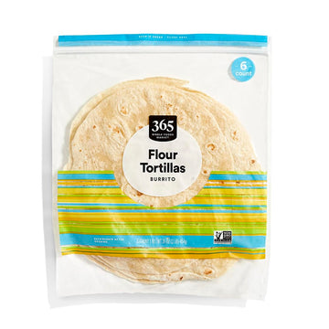 365 by Whole Foods Market, Tortillas, Flour - Burrito Size (6 Tortillas), 16 Ounce
