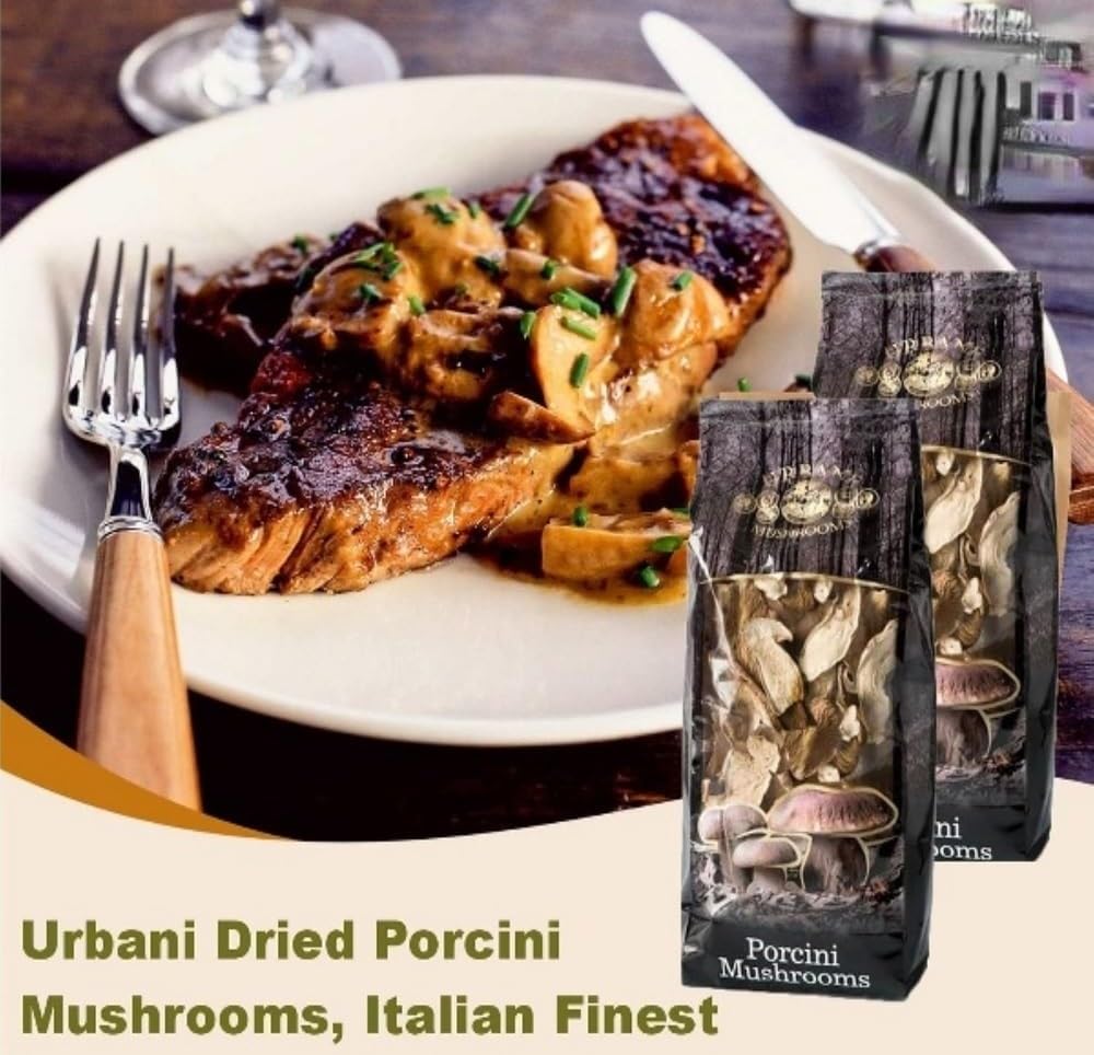 Urbani Truffles Dried Porcini Mushrooms For Cooking - Aaa Grade Aromatic Wild Dried Mushrooms For Cooking Soups, Sauces, Pasta,