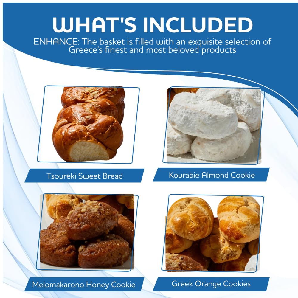 Authentic Greek Bakery Mix: Taste Greece at Home with tsoureki, melomakarono, kourabie and koulourakia