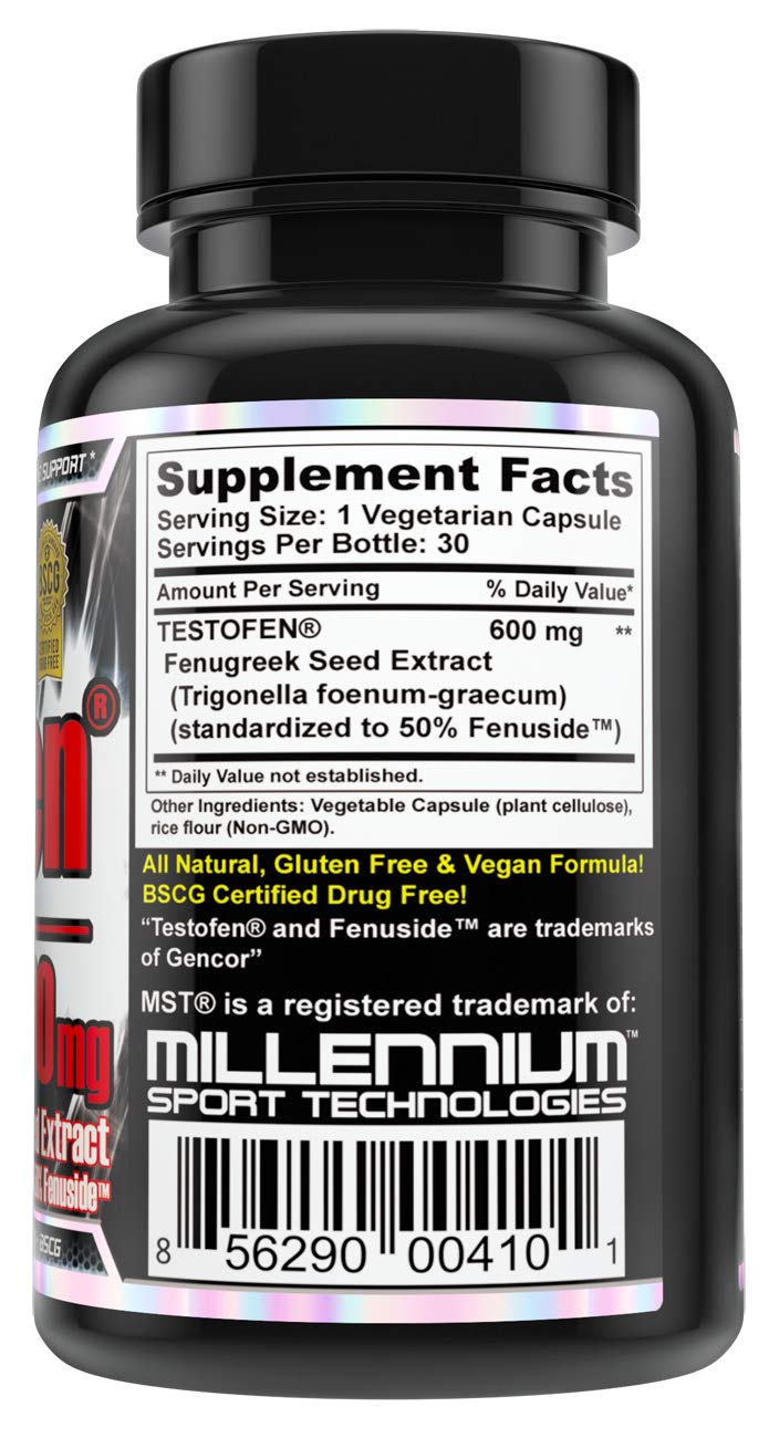 MST Testofen Twin Pack dietary product, 600mg Fenugreek Seed Extract, 60 Count (2 Bottles)