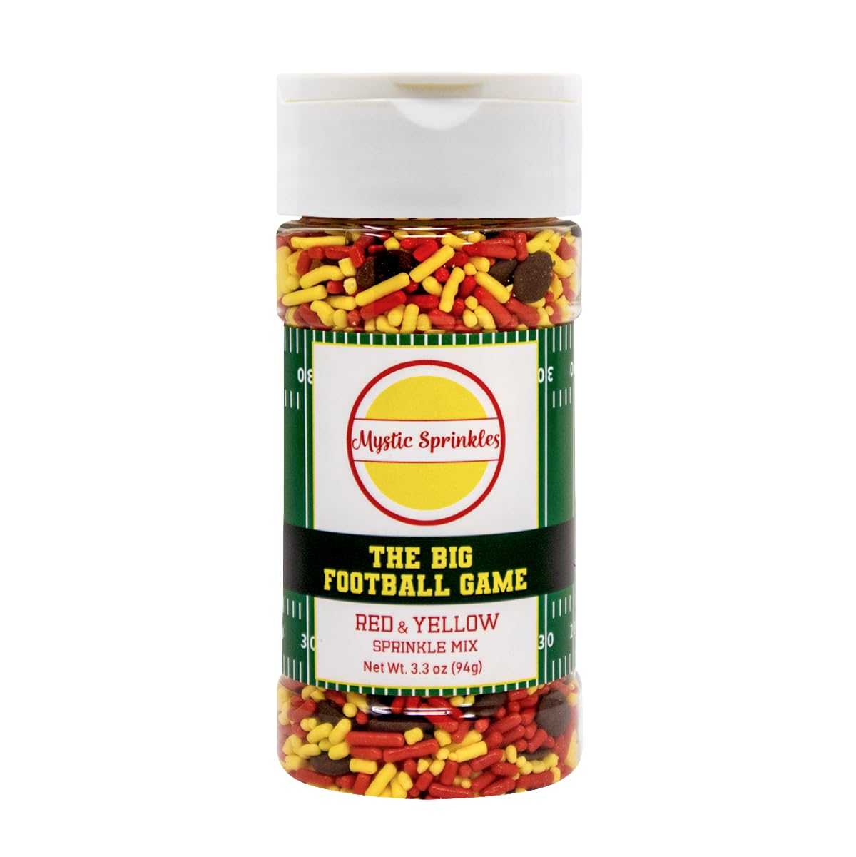 Mystic Sprinkles The Big Football Game Jimmy Mix 3Oz Bottle (Red & Yellow Sprinkle Mix 3Oz)