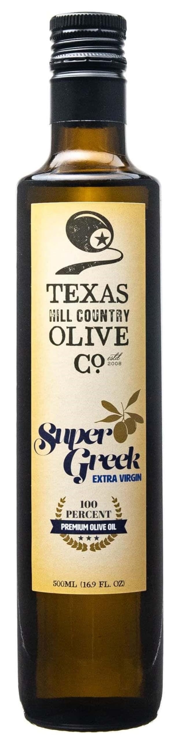 Texas Hill Country Olive Co Super Greek Extra Virgin Olive Oil - Cold Pressed EVOO - Rich & Fruity - 16.9 Fl Oz (Pack of 1)