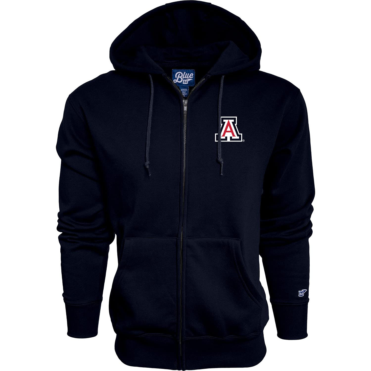 Blue 84 Mens Arizona Wildcats Full Zip Hoodie Icon, Team Color, Medium