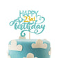 Sky Blue Glitter Happy 23Rd Birthday Cake Topper, Twenty Three Years Old Birthday Party Cake Decor, Gold Number 23 Birthday Part