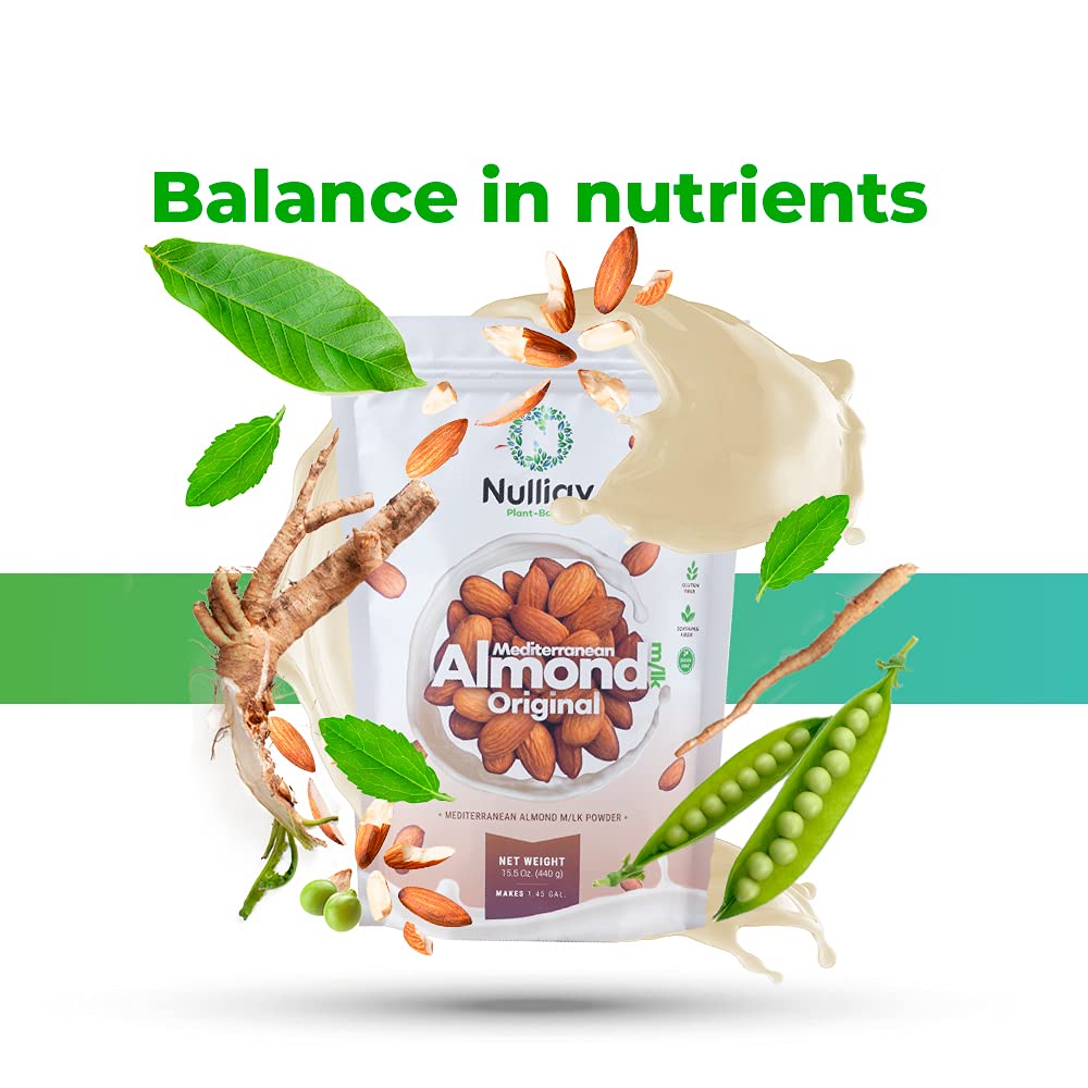 NULLIAV Mediterranean Almond Milk Powder Original - 7.75 Ounce (Pack of 1)