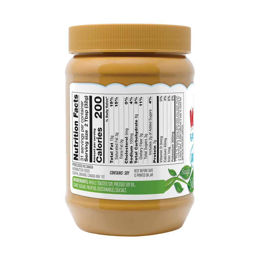 Wowbutter - Creamy Soy Spread - Peanut Free, Tree Nut Free - Vegan Plant Protein - Gluten Free - Non-Gmo - 35.3 Oz
