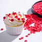 NIPEOR Jumbo Heart-Shaped Sprinkles for Cake Decorating, 100g Edible Valentine’s Day Candy, Red Heart