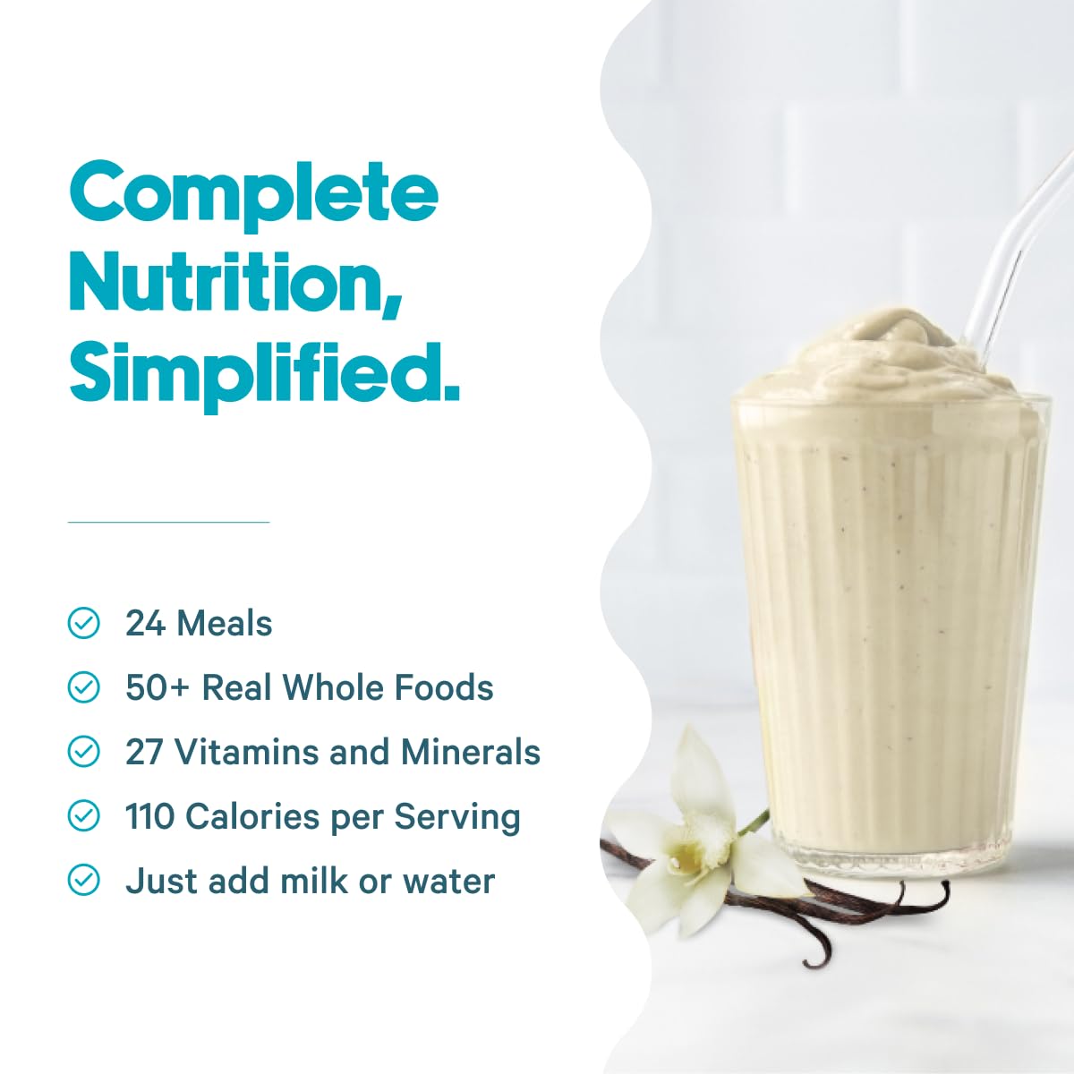 LyfeFuel All-in-One Essentials Nutrition Shake | 18g Plant-Based Protein | Vanilla | 26.4 oz | 24 Servings