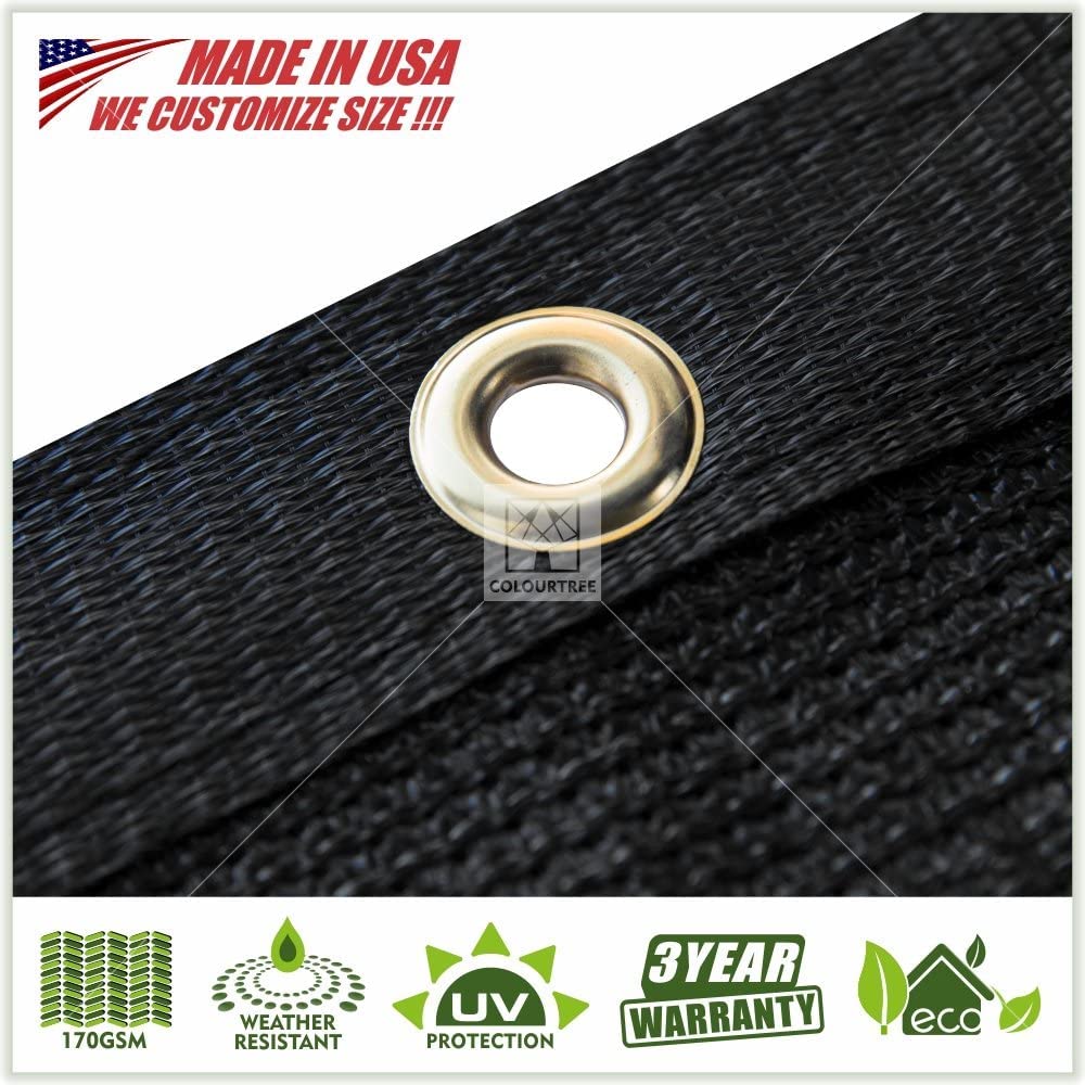 Colourtree Customized Size Fence Screen Privacy Screen Black 6 X 185 - Commercial Grade 170 Gsm - Heavy Duty - 3 Years Warranty