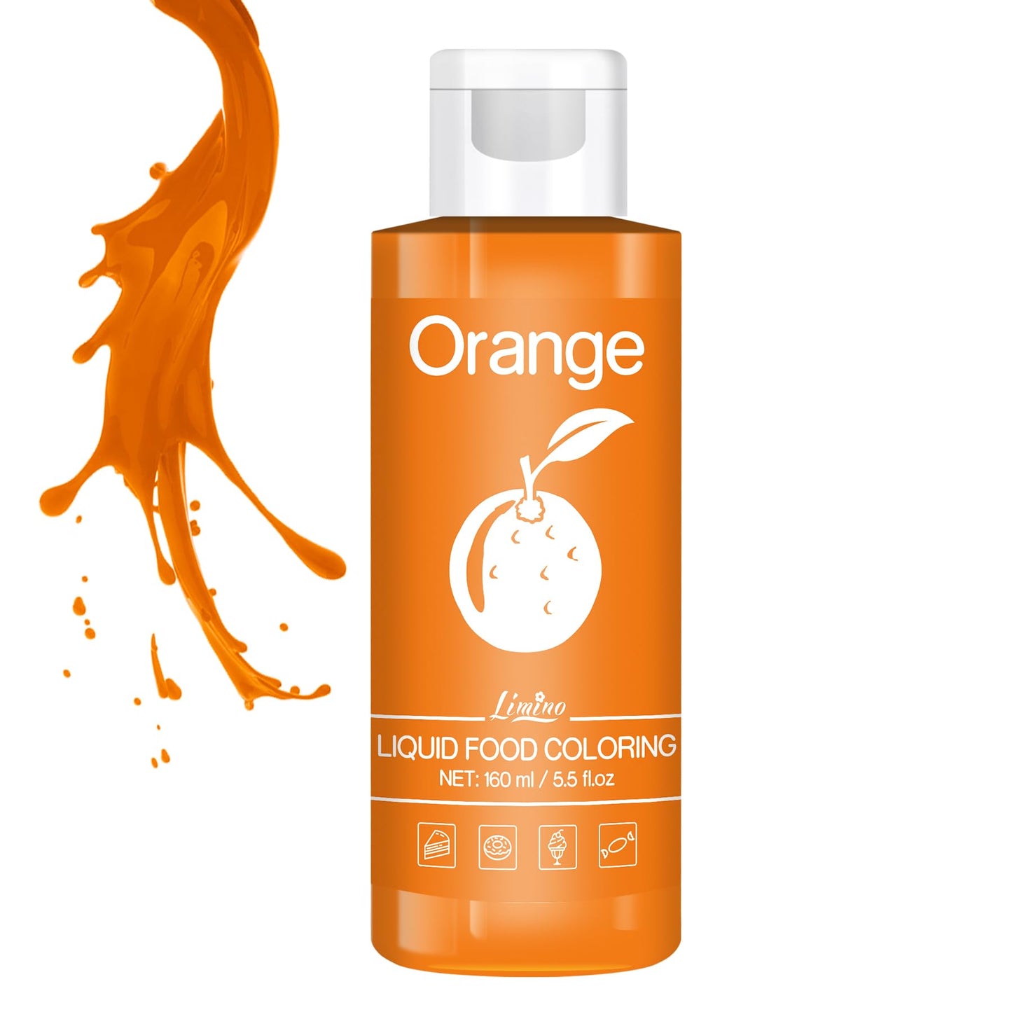 Limino Food Coloring - Vivid Orange Liquid Dye for Baking & Crafts - 6 fl. oz (Pack of 1)