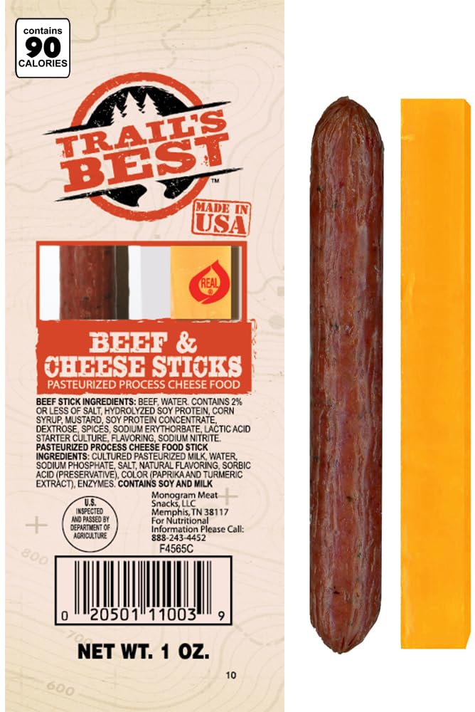 Trails Best 1Oz Twin Beef & Cheese 1 Ounce Packs (15 Count Tub)