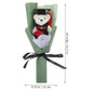 Tofficu 2 Bunches Of Green Graduation Teddy Bear Bouquet With Plush Roses - Decorative Floral Arrangements For Graduation Party