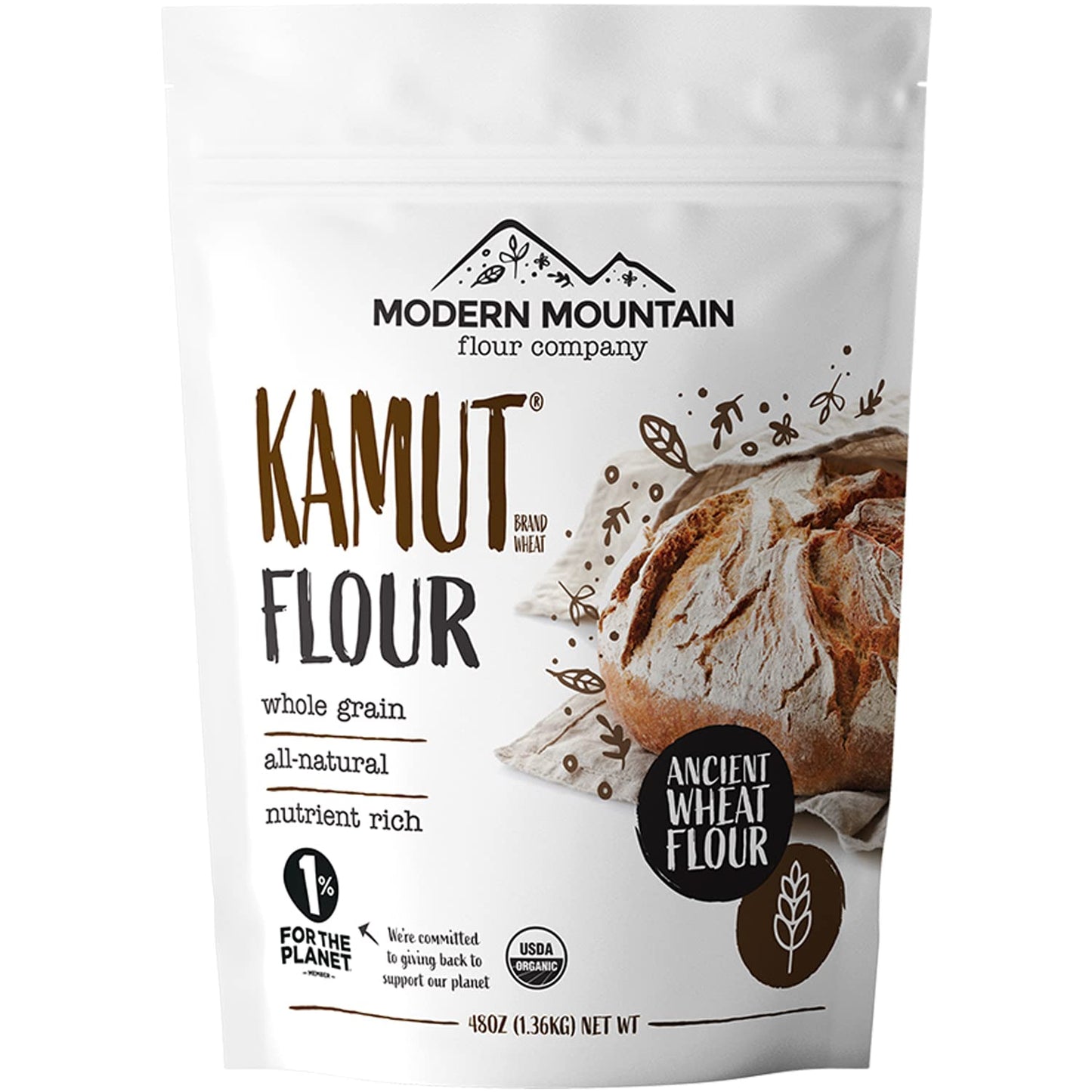 Kamut Flour (3 Lb) Whole Wheat Flour, Great For Whole Grain Bread And Baking, All-Natural, Usda Organic, Ou Kosher Certified, Mi
