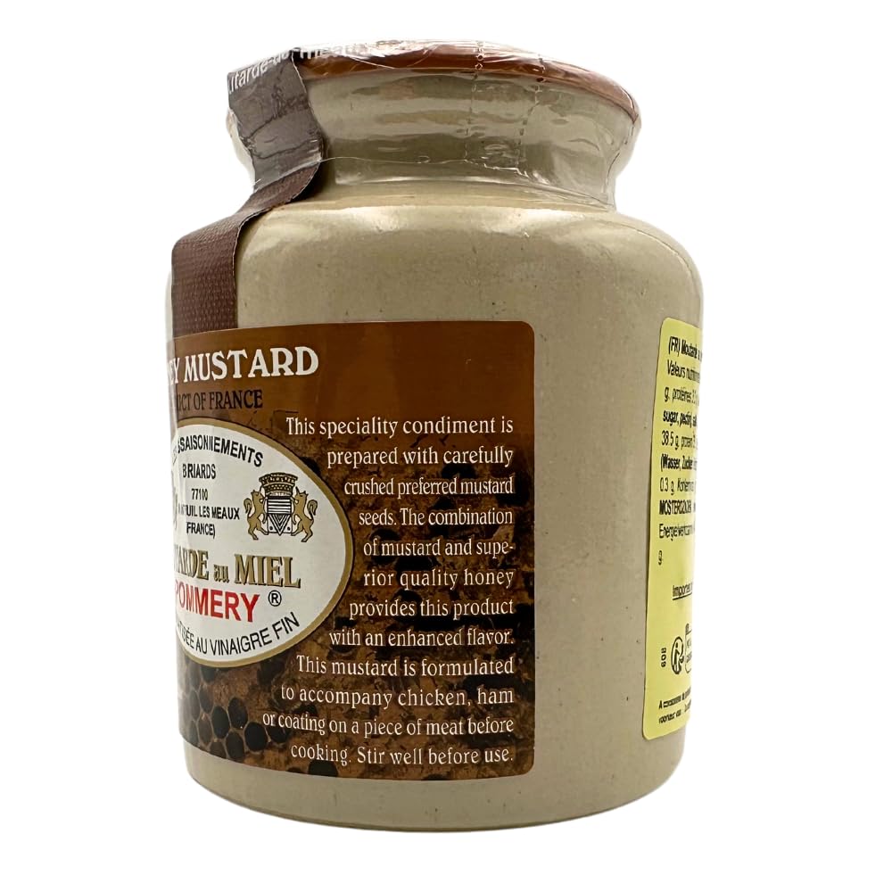 Pommery French Whole Grain Mustard With Honey In A Crock - Moutarde De Meaux, 8.8 Ounce