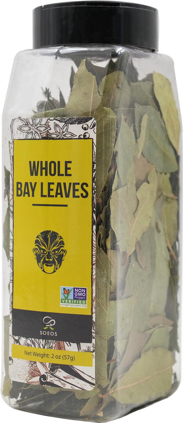 Soeos Bay Leaves Whole, 2 Oz(57G), Non-Gmo Verified, Dried Bay Leaf, Freshly Packed To Keep Fresh, Bay Laurel Herbs For Cooking,Bay Laurel Leaf, Dried Bay Leaves, Fresh Bay Leaves, Green