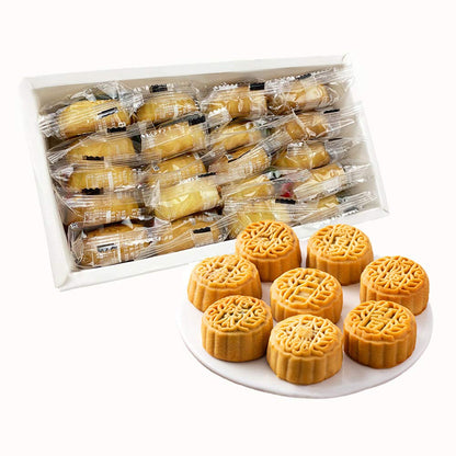 HELENOU666 Mooncakes Chinese Mid-Autumn Festival Traditional Mini-Mooncake 8-Flavor Mixed Fruit Moon Cake 20pcs