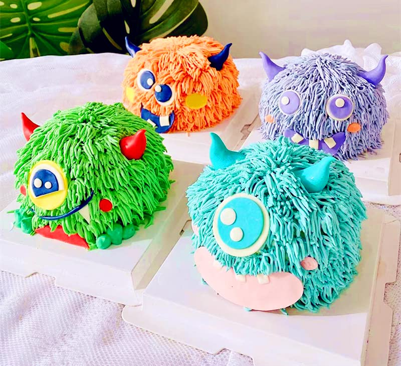 Jevenis Set Of 4 Little Monster Cake Topper Monster Cake Topper Monster Cake Decorations Party Supplies Monster Birthday Party S