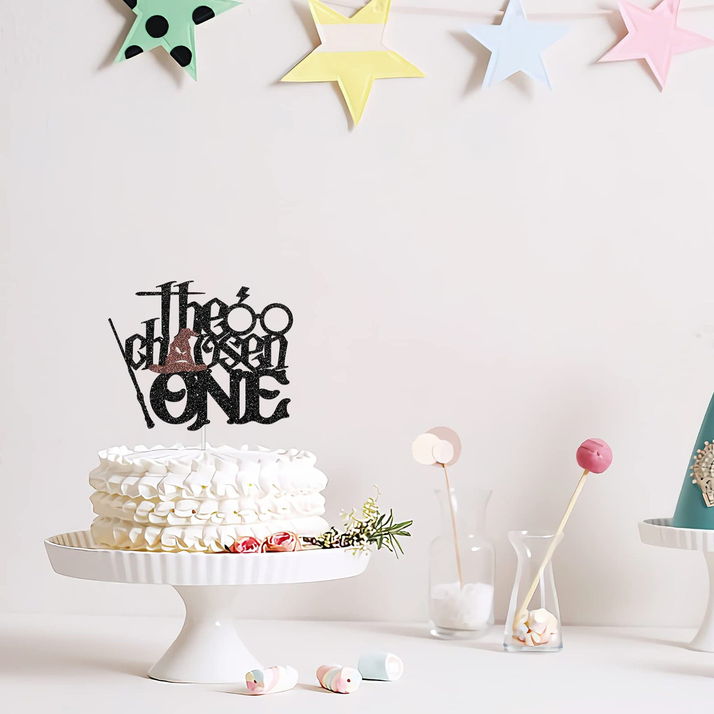 Halawawa The Chosen One Cake Topper,Wizard Theme 1St Birthday Cake Decor, Harry Magic Theme Baby Shower/One Year Old Birthday Pa