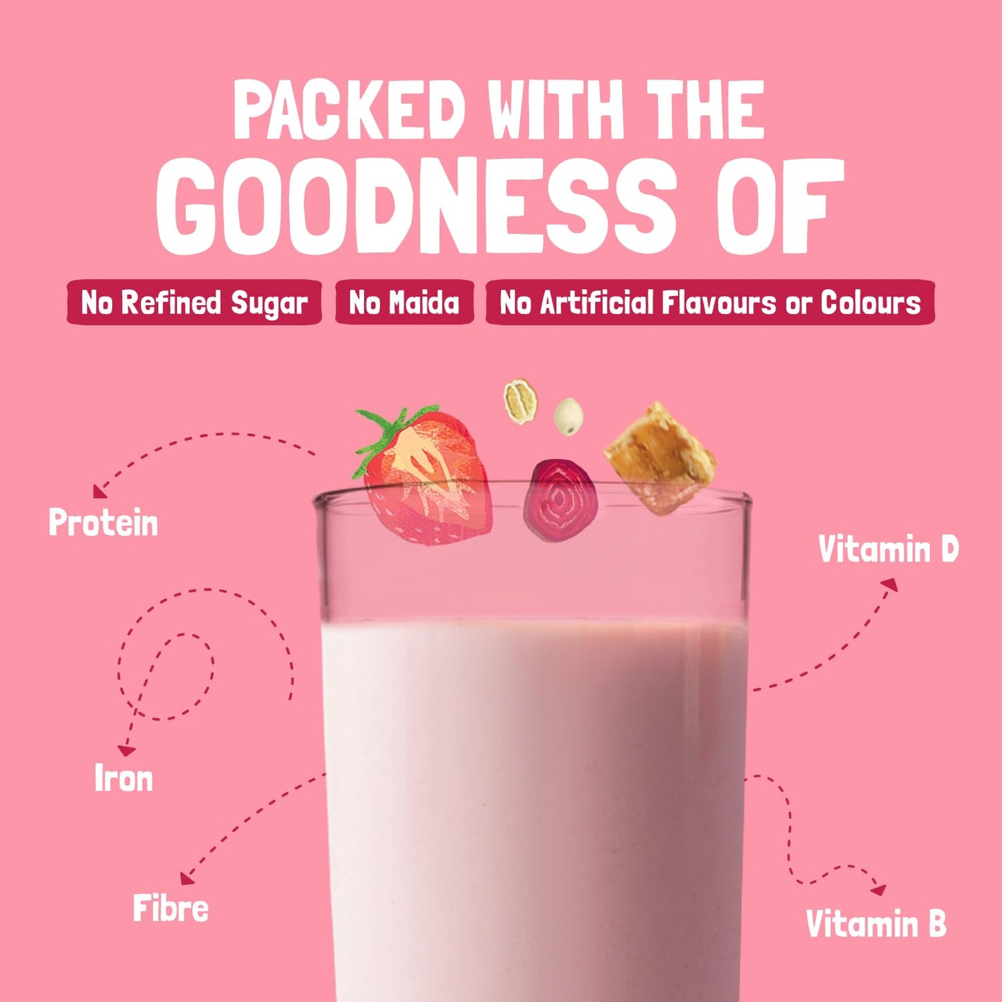Slurrp Farm No Sugar Berry Blast Milk Mix, Sweetened With Jaggery Powder, Contains Oats And Jowar, With 10 Essential Nutrients,
