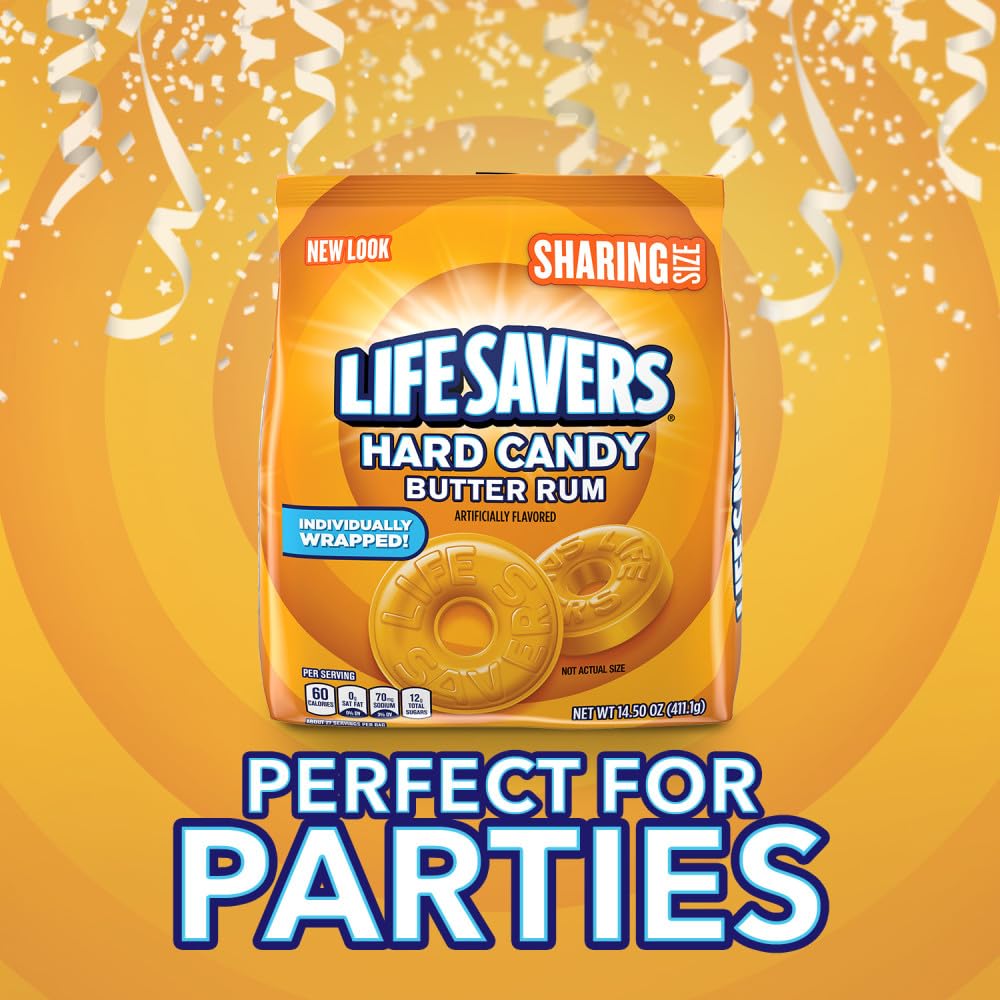 Life Savers Hard Candy - Butter spirit-inspired flavor, Individually Wrapped, Pack of 4, 14.5 Ounce