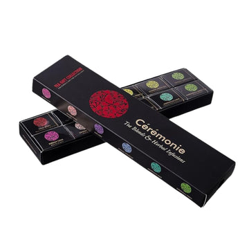 Ceremonie Tea Premium Gourmet Herbal Teas Variety Pack - Kosher Tea Set - Assorted Tea Sampler 12 Individually Wrapped Silky Mesh Herbal Teas & Blend Bags | Single Serve Pouches